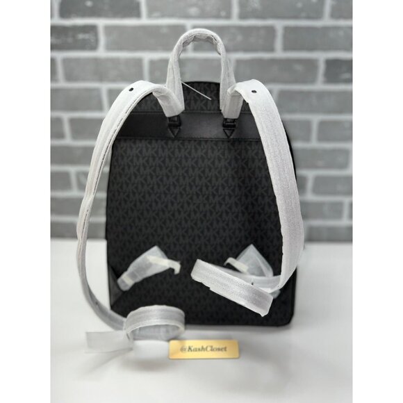 Michael Kors backpack jaycee large front pocket backpack MK signature black - Picture 4 of 11